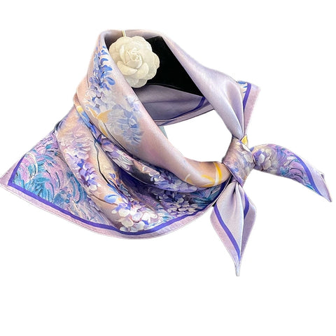 Foulard fiori lilla - lilac flowers headscarf