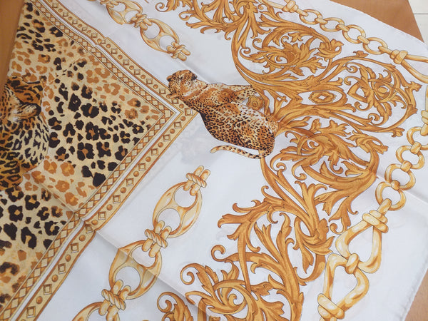 foulard con 🐆🐆🐆 giaguaro , catene e stucco (square scarf with Jaguar,chains and putty)