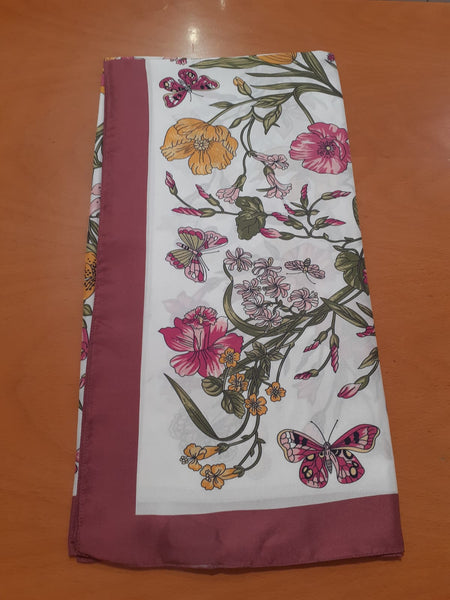 Foulard flore fiore e farfalle  flora - headscarf flowers and Butterfly