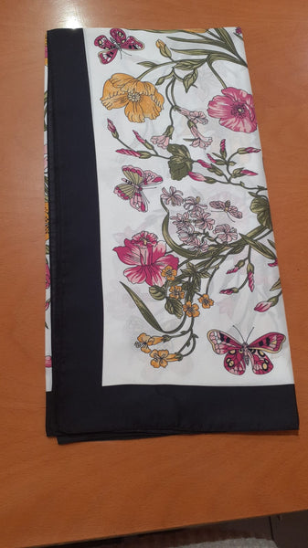 Foulard flore fiore e farfalle  flora - headscarf flowers and Butterfly