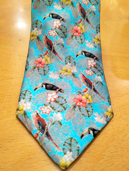 cravatta tucano e pappagallo - toucan and parrot tie