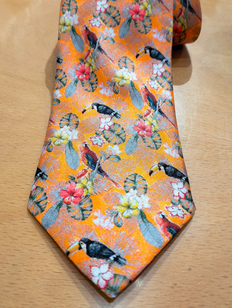 cravatta tucano e pappagallo - toucan and parrot tie