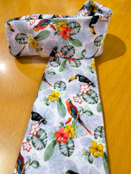 cravatta tucano e pappagallo - toucan and parrot tie