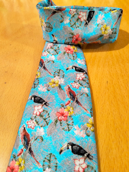 cravatta tucano e pappagallo - toucan and parrot tie