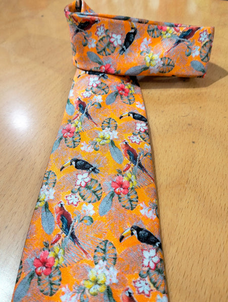 cravatta tucano e pappagallo - toucan and parrot tie