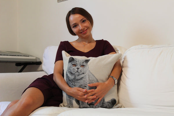 cuscino gatto british shortair  (  British shorthair cat cushion )