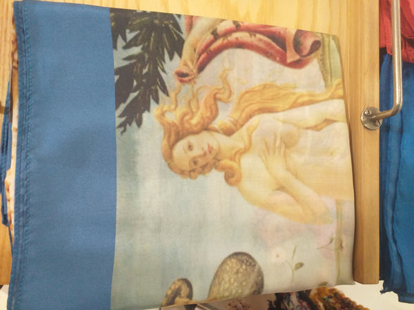 foulard nascita di Venere ( The Birth of Venus ) Botticelli / Leonardo da Vinci / Dante / tondo di Doni