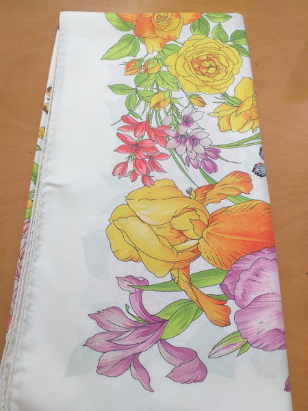 Foulard floreale - Farfalle (butterflys)- tulipani (tulips) - rose (roses)