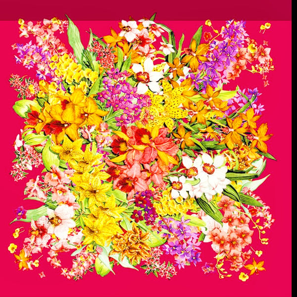 foulard con composizione di fiori con orchidee 🌺🌸
(composition of flowers with orchids)
