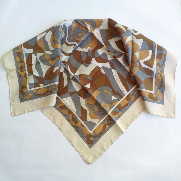 foulard geometrico/astratto 🔴🟠🟤⚪📐📏⛓️🔗 con diverse forme e colori (geometric / abstract scarf with different shapes and colors).