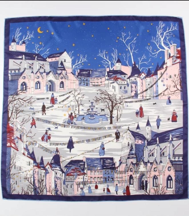 Foulard paesaggio invernale - Winter landscape squarescarf