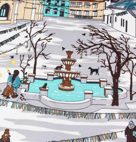 Foulard paesaggio invernale - Winter landscape squarescarf